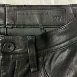 Rag and Bone 100% Lamb Leather High Rise Flare Bell Bottom Raw Hem Pants Black 27 Photo 3