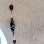 Brown and blue lampwork beads and square beads on a long chic necklace Photo 7