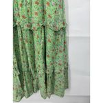 Banjanan Iris Ruffle Floral Midi Dress Women Medium Green Prairie Peasant Boho Photo 8