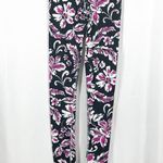 Savage Swim OG Custom High Rise Leggings Tights: Floral Tropical Hawaiian Aloha Black Size XS Photo 2