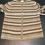 Cambridge Dry Goods Earthy Colors Striped Sweater 100% Wool full zip size Small Green Photo 6