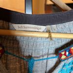 Soft Surroundings  Top Gray Aztec Embroidered Pockets Boho Pullover Size Small Photo 3