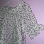 Jennifer Grace NEW Jennifer & Grace L Blouse Lavender Ditsy Floral Eyelet Puff Ruffle Prairie Photo 1