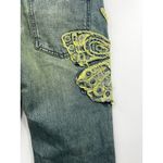 BDG Low-Rise Flare Butterfly Applique Denim Blue Jeans Size 25 Photo 8