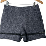 Rebecca Taylor  Leopard Print Shorts Size 2 Gray‎ Black Animal Print Maximalist Photo 0