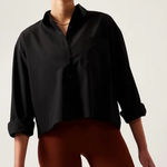 Athleta NWT  Cropped Stretch Tech Top Shirt in Black Size 2X Photo 0