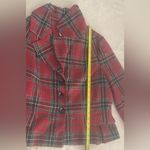 Live a Little LAL Plaid Swing Jacket Red Gray Green Button Wool-Blend Cropped XL Photo 5