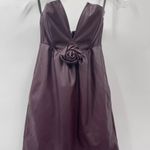 Ashley Park x RtR Voila Vegan Leather Strapless Brown Mini Dress Size 14 Photo 6