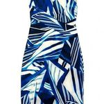 Karen Millen Blue White Geometric Print Sleeveless Sheath Dress Women’s Size 4 Photo 0