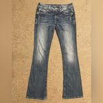 Miss Me  Buckle Boot Cut Denim Washed Jeans Embellished Crystal Pockets Photo 4