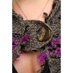 Free People  Gray Sweater Gretel Swing Hooded Cardigan Wool Angora Size XS GUC Photo 4