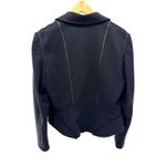 T Tahari  Black Ponte Moto Jacket Exposed Zip Modern Romantic Cropped Blazer 14 Photo 8