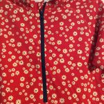 Madewell New NWT  red floral print partial zip polo shirt womens Large L Photo 1