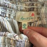 Women's Striped Linen Cotton‎ Shorts Multicolor Size XL Tan Photo 4