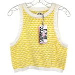 Future Collective Alani Noelle Yellow White Crochet Pullover Sweater Vest Size L Photo 0
