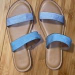 Old Navy NEW Sandals Blue/White Stripes and Jeans Texture Size 9 Photo 1