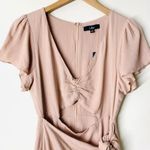 Lulus Cut-Out Crepe Wrap Dress NEW in Blush Pink size S Photo 0