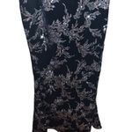Eliza J  Navy Blue & Silver Sequin Floral Velvet Sleeveless Gown Women Sz 6 Photo 3