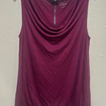 Loft ‎ Tank Top Womens M Maroon Sleeveless Cowl Neck Zipper Back Casual Photo 0