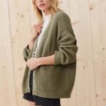 Jenni Kayne  Cotton Cocoon Cardigan Sweater Sage Green Photo 2