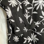 Carole Little Linen Floral‎ Embroidered Tunic Women’s Size Large Black & White Photo 2