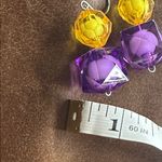 Handmade Yellow & Purple Beaded Earrings Photo 3