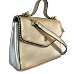 Christian LaCroix CXL Silver Faux Leather Bead Trim Top Handle Crossbody Handbag Photo 8