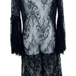 Vintage Y2K Style Black Lace Sheer Dress Size Small Whimsical Goth Grunge Photo 0