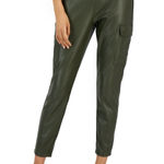Tinseltown Faux Leather Olive Green Cargo Pants High Waist XS Photo 0