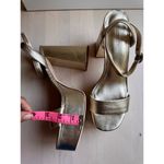 L'Agence LARROUDE Dolly Sandal In Gold Metallic Leather size 10 Photo 8