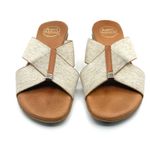 Andre Assous Taupe Elastic Band Nani Sandals/Flats/Slides Linen 8 Women’s Photo 2