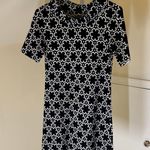 Ann Taylor  EUC Women's Black Floral Cotton Mock Neck Sweater Dress XS Petite Photo 0