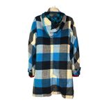 Gsus Sindustries Women's Size Small Wool Blend Blue Plaid Long Utility Coat Photo 3