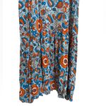 House of Harlow 1960 Blue Orange Ruffled Flutter Sleeve Maxi Boho Dress M Size M Photo 3