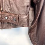 Cenci vintage cropped leather moto bomber jacket Brown Size M Photo 5