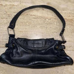 Ted Baker Black LEATHER SHOULDER BAG SILVER TONE HARDWARE Studs Photo 0