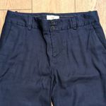 Elevenses  Linen Pants‎ Womens 10 Trouser Straight Leg Dressy Navy Blue Classic Photo 1