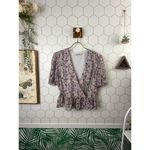 All Saints Ilia Pink Floral Wrap Sketch Top - Size - 6 Photo 3