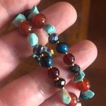 Handcrafted genuine stone faux tortoise medallion necklace Brown Photo 8