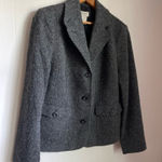 L.L.Bean  Grey Herringbone Tweed Wool Silk Blazer Riding Jacket Heritage Classic Photo 0