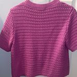 Ann Taylor  Geo Stitch Short-Sleeve Cardigan size M, 100% Cotton Photo 4