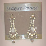 Elegant Vintage Silver Tone CZ Rhinestone Formal Designer Earrings Gold Photo 0