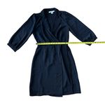 Monteau Los Angeles Black Faux Wrap Dress β V-Neck, Size L | Business Casual Photo 4