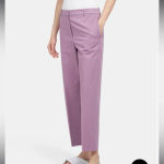 Theory  Lilac High-Rise Straight Pant in Stretch Chino Size 4‎ Photo 1