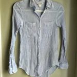 Club Monaco Vintage Light Blue Crinkle Button Down Plisse Y2K Blouse Sz XS Photo 0