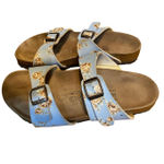 Birkenstock Birki's Michele slide sandals blue floral pattern Birko-Flor upper c Photo 3