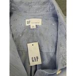 Gap  Fitted Boyfriend Shirt Light Blue Silver Dots Long Sleeve Collared‎ ButtonUp Photo 4