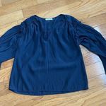 Ramy Brook Womens Navy Ruched Sleeve
V-Neckline Silky Blouse Sz XS Photo 7