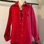 Vintage 90s Red 100% Cotton Pearl Snap Western Long Sleeve Shirt Size XL Unisex Photo 0