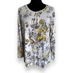 Soma Womens Top Sz L Divine Terry High Low Top Twilight Heather Moonlight Floral Photo 4